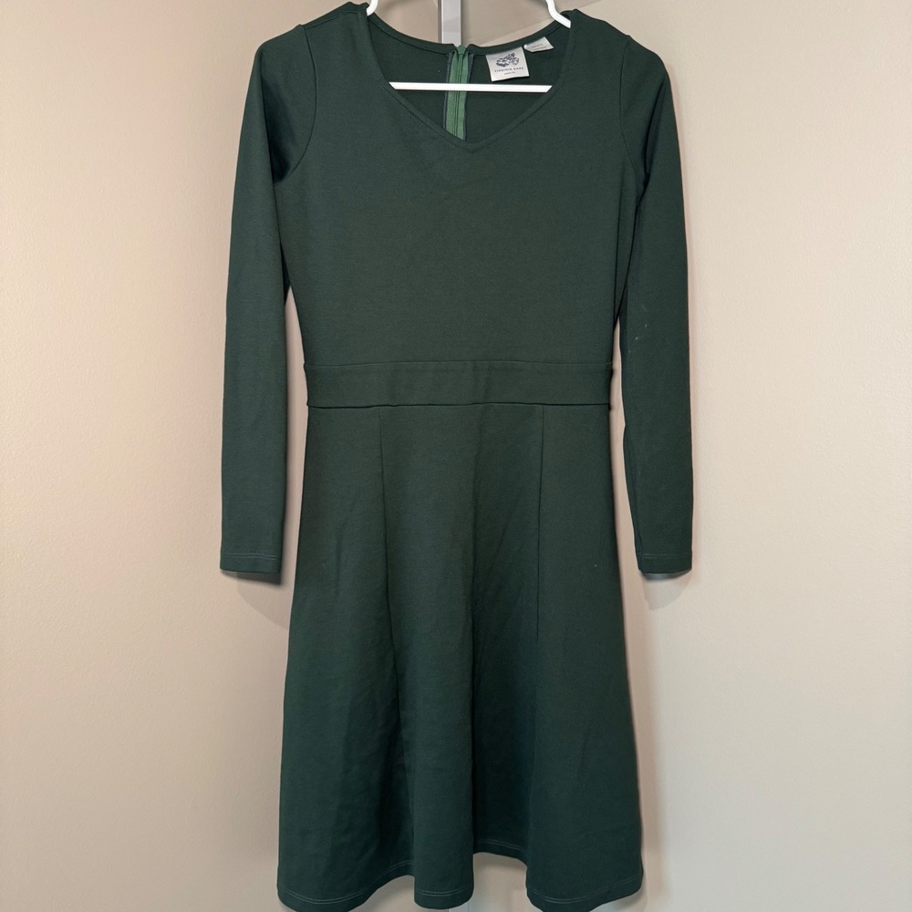 Virginia Dare Dress Co. Women's Small Green Long Sleeve V Neck A Line Dress